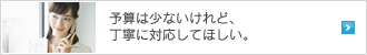 予算は少ないけれど、丁寧に対応してほしい。